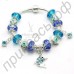 Замечательный браслет chamilia для женщин с голубыми и синими бусинами в серебряном исполнении