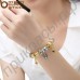 Чудесный браслет высокого качества для женщин из муранского стекла с бусинами серебристого и золотистого цветов в посеребрении