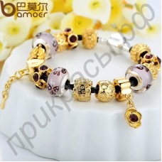 Роскошный ювелирный браслет для женщин специальной конструкции с многоцветными яркими бусинами в посеребрении