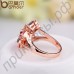 Восхитительное обручальное кольцо в розовой позолоте в форме цветка с шикарными 18-каратными разноцветными фианитами