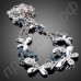 Шикарное ожерелье Любовь бабочки из австрийского хрусталя Stellux с синими кристалами