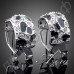 Элегантные сережки в виде леопарда с австрийскими кристаллами Stellux в платиновом покрытии