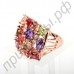 Шикарное обручальное кольцо в розовой позолоте с изумительными многоцветными высококачественными 18-каратными фианитами