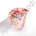 Шикарное обручальное кольцо в розовой позолоте с изумительными многоцветными высококачественными 18-каратными фианитами