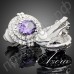 Замечательные серьги-гвоздики с австрийским кристаллом Stellux фиолетового цвета в платиновом покрытии