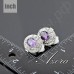 Замечательные серьги-гвоздики с австрийским кристаллом Stellux фиолетового цвета в платиновом покрытии