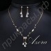 Ювелирный комплект ожерелье и серьги из австрийских кристаллов Stellux в настоящей позолоте
