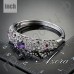 Замечательный браслет с большим фиолетовым швейцарским фианитом и многоцветными австрийскими кристаллами Stellux