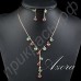 Ювелирный комплект ожерелье и серьги с кристаллами Stellux в настоящей позолоте