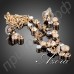 Ювелирный комплект ожерелье и серьги в виде бабочек с кристаллами Stellux в настоящей позолоте