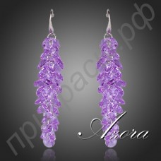 Романтические сережки в виде лаванды фиолетового цвета с австрийским кристаллом Stellux