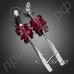 Интересные серьги в виде красной розы с сияющей кисточкой с австрийским кристаллом Stellux
