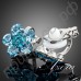 Нежнейшие серьги-гвоздики в виде синих цветков с австрийским кристаллом Stellux в платиновом покрытии
