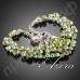 Ожерелье с зелеными кристаллами Stellux в платиновом покрытии