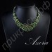 Ожерелье с зелеными кристаллами Stellux в платиновом покрытии