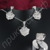 Ювелирный комплект из ожерелья, сережек и кольца в виде подарочков в двух вариантах