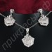 Ювелирный комплект из ожерелья, сережек и кольца в виде подарочков в двух вариантах