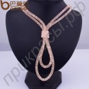 Ожерелье для женщин в виде длинной цепи с роскошными австрийскими кристаллами Stellux в настоящей позолоте