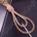Чарующее ожерелье для женщин в виде длинной цепи с роскошными австрийскими кристаллами Stellux в настоящей позолоте