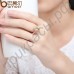 Чудесное кольцо с желтым круглым камнем с ясными швейцарскими фианитами высокого качества в позолоте