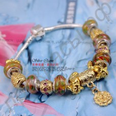 Нежный браслет-цепочка для женщин из муранского стекла в европейском стиле с бусинами из стекла желтого цвета в серебряном покрытии