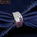 Шикарное кольцо в виде манжеты с маленькими розовыми швейцарскими фианитами в платиновом покрытии