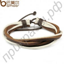 Изысканный браслет для женщин и мужчин из натуральной кожи и веревки в виде обручей