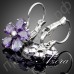 Неповторимые серьги-гвоздики в виде фиолетового цветка с австрийским кристаллом Stellux и платиновым покрытием