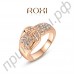 Замечательное кольцо в виде широкого пояса с мелкими камешками по периметру в розовой позолоте
