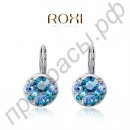 Серьги Roxi высокого качества круглой формы с камнями синего цвета различной формы