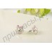 Оригинальные серьги в виде серого котенка с розовыми ушками в платиновом покрытии