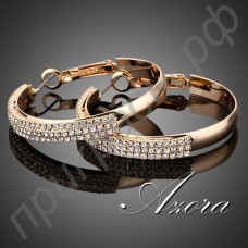 Очаровательные серьги-кольца украшенные 18-каратными австрийскими кристаллами Stellux в настоящей позолоте