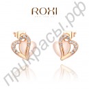Серьги-гвоздики Roxi в виде двойного сердца с кристаллами ручной работы в прекрасной позолоте