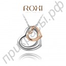 Ожерелье в виде цепочки и кулона в форме двух пылающих сердец разных по форме