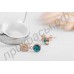 Сногшибательные серьги-гвоздики ручной работы с круглым голубым камнем и австрийскими кристаллами Stellux