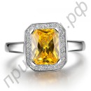 Удивительное кольцо с желтым кристаллом