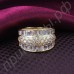 Обручальное кольцо со множеством кристаллов в позолоте