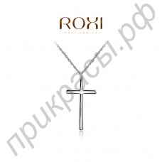 Лаконичное ожерелье в виде простого крестика в уникальном платиновом покрытии
