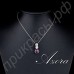 Очаровательный кулон в белой позолоте с большим фиолетовым камнем и австрийскими кристаллами Stellux