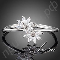 Браслет в виде двух цветков с ясными швейцарскими фианитами