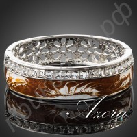 Браслет в виде картины маслом с австрийскими кристаллами Stellux в платиновом покрытии