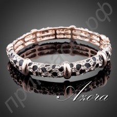 Красивый браслет в виде леопарда с австрийскими кристаллами Stellux в прекрасной позолоте