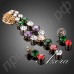 Ювелирный комплект из удивительного ожерелья и сережек с разноцветными резными швейцарскими фианитами