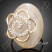 Уникальное кольцо в виде цветка с австрийскими кристаллами Stellux в позолоте