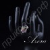 Прекрасное кольцо в форме ромба с многоцветным камнем с австрийскими кристаллами Stellux в позолоте