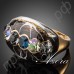 Удивительное кольцо в виде картины маслом с 6-ю австрийскими кристаллами Stellux в настоящей позолоте  