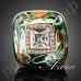 Красивое кольцо в виде многоцветной картины маслом с австрийским кристаллом Stellux в настоящей позолоте  