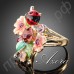 Интересное кольцо в виде многоцветных насекомых и цветков с австрийскими кристаллами Stellux в настоящей позолоте