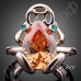 Необычное кольцо в форме лягушки с австрийским кристаллом Stellux в позолоте  
