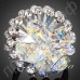 Увлекательное кольцо в виде цветка с градиентом с австрийским кристаллом Stellux цвета белого золота